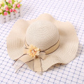 Ladies Straw Hat Outdoor Sun Protection Flower Beach Hat New Style Big Brim Sunhat Spring and Summer Raffia Straw Bucket Hat